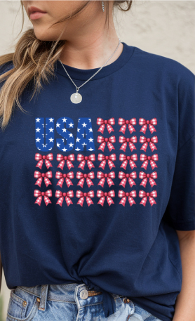 Coquette Bow USA Flag